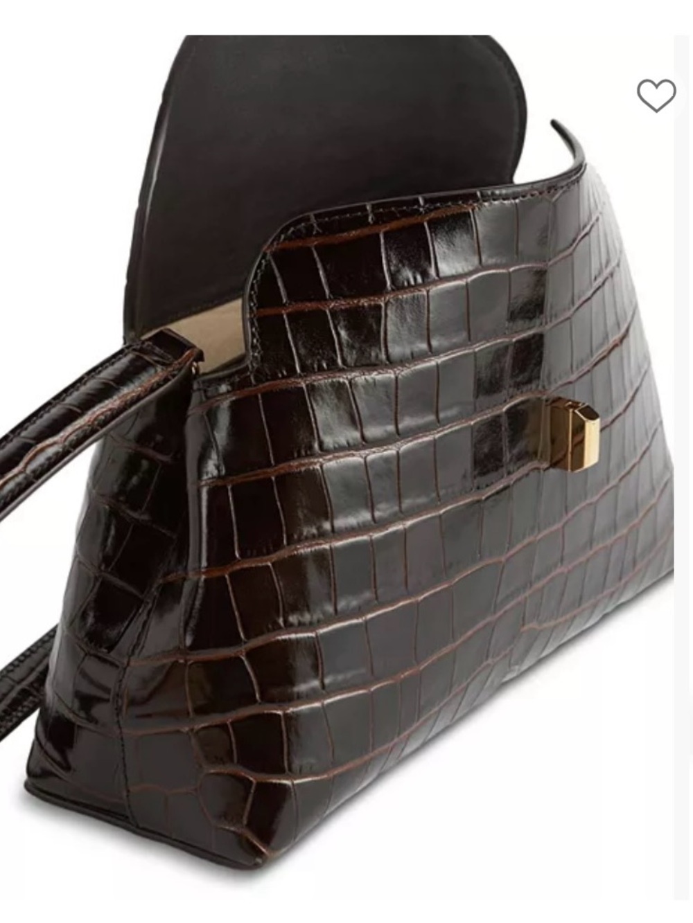 Toteme T-Lock Croc Embossed Leather Clutch-Shoulder bag - Picture 5 of 7